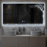 Specchio LED Rettangolare | Pulsanti touch | Funzione anti-appannamento | Luce bianca fredda - Reyze Serie Good Vibes Modello 8